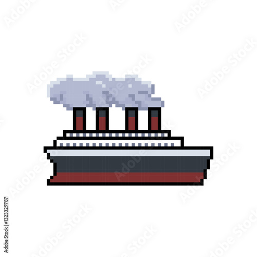 big ocean ship pixel art