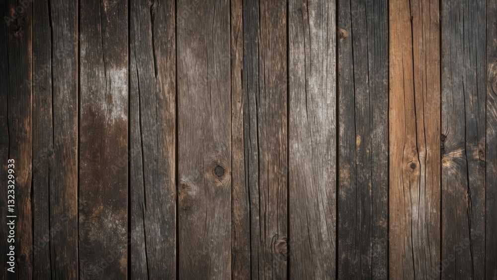Dark brown and gray distressed wooden planks on a horizontal layout with varying textures and shades for a rustic and vintage backdrop Dark brown and gray distressed wooden planks on a horizontal layout with varying textures and shades for a rustic and vintage backdrop