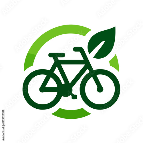 Eco-friendly bicycle icon design on a transparent background for sustainable transportation concepts