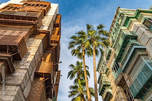 Historic Jeddah in Jeddah, Saudi Arabia. It is known as Al-Balad.