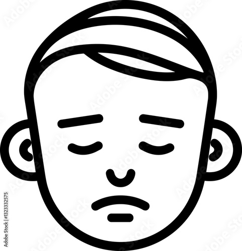 A Portrait of Sorrow: Capturing the Essence of Sadness and Melancholy in a Minimalist Design, Expressing Grief and Despair Through Subtle Lines and Shapes