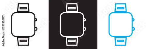 Apple Watch Series 10 Smartwatch device icon.  Vector illustration. isolated on white and black background. EPS 10