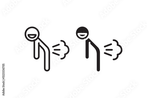 Funny farting person icon Vector