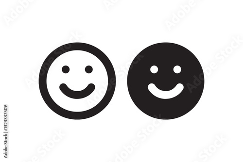 Happy face icons representing happiness Vector