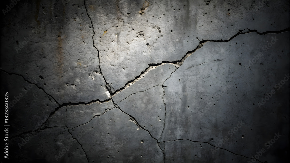 Obraz premium Dark cracked concrete wall texture background