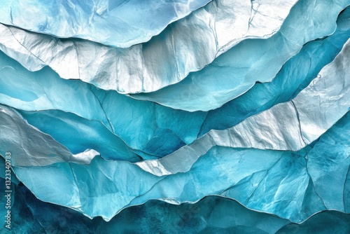 Wallpaper Mural Abstract textured background with layered metallic blue and silver waves resembling ice or crumpled foil Torontodigital.ca
