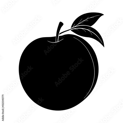 Nectarine silhouette vector