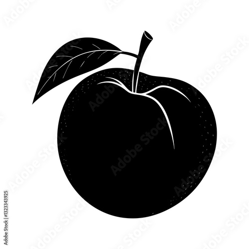 Nectarine silhouette vector