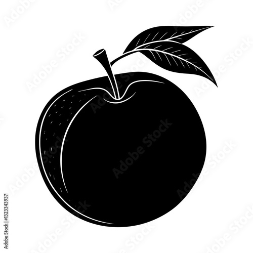 Nectarine silhouette vector