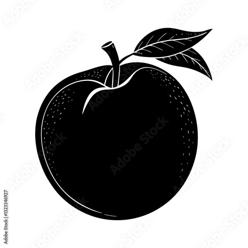 Nectarine silhouette vector