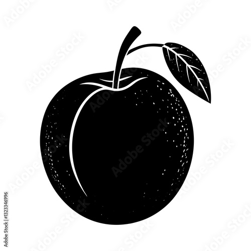 Nectarine silhouette vector