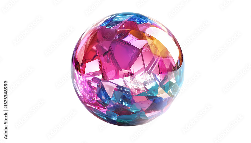 Colorful Shattered Ball Abstract Art Image on transparent background Colorful Shattered Ball Abstract Art Image on transparent background