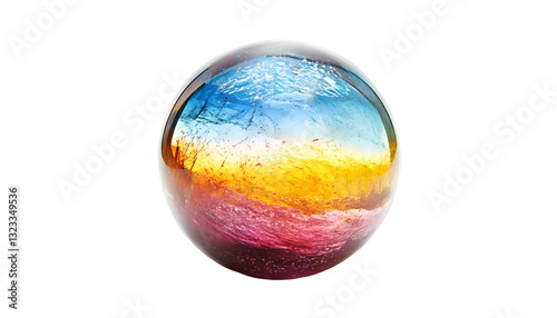 Rainbow Moonstone Sphere Gemstone Healing Crystal on transparent background