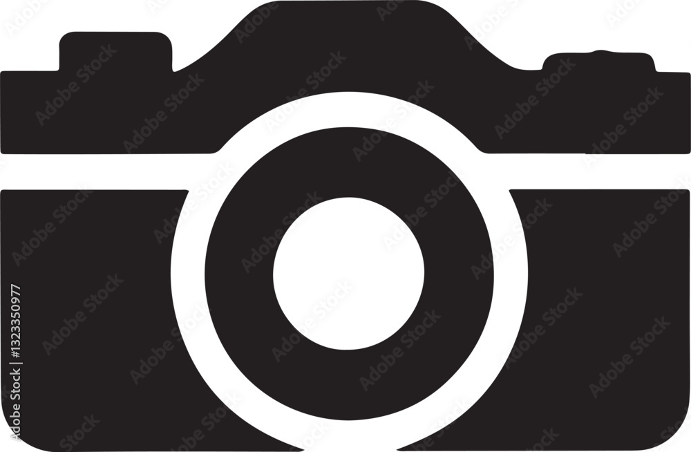 Minimalist Silhouette Vector Black Camera Icon for Digital Use Minimalist Silhouette Vector Black Camera Icon for Digital Use