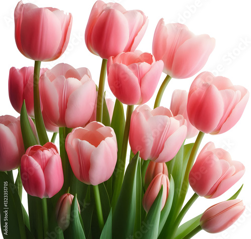 Bouquet of pink tulips