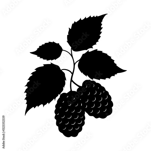 Mulberry silhouette vector