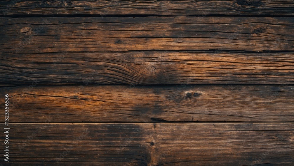 Closeup texture of aged dark brown wooden planks with natural grain patterns arranged horizontally creating a rustic background design Closeup texture of aged dark brown wooden planks with natural grain patterns arranged horizontally creating a rustic background design