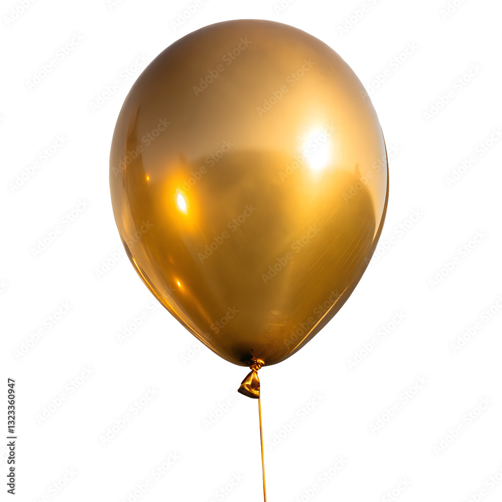 Shiny Golden Balloon Isolated on Transparent Background Shiny Golden Balloon Isolated on Transparent Background