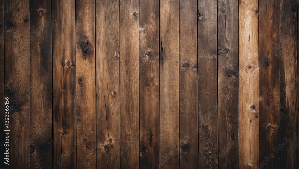Brown wooden backdrop with vertical planks showcasing rich dark and light wood textures, featuring natural knots and grain patterns. Brown wooden backdrop with vertical planks showcasing rich dark and light wood textures, featuring natural knots and grain patterns.
