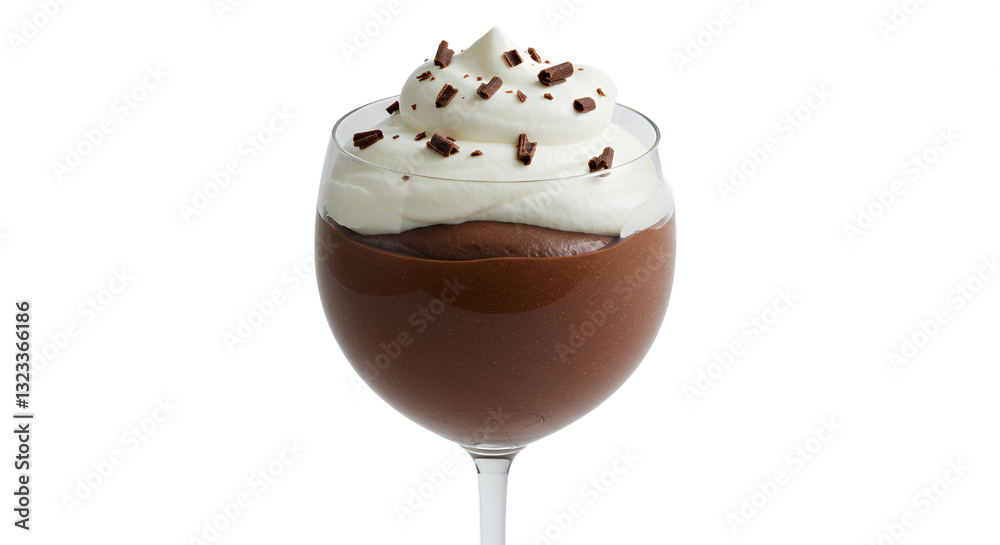 Decadent Chocolate Mousse with Whipped Cream and Chocolate Shavings Isolated on Transparent Background Decadent Chocolate Mousse with Whipped Cream and Chocolate Shavings Isolated on Transparent Background