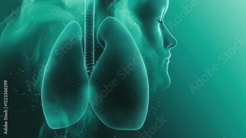 This abstract image showcases a silhouette of a human profile against a glowing backdrop, emphasizing the interconnectedness of life and the importance of respiration.