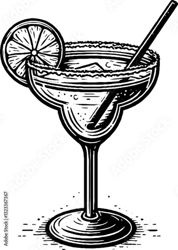 hand drawn illustration of cocktail