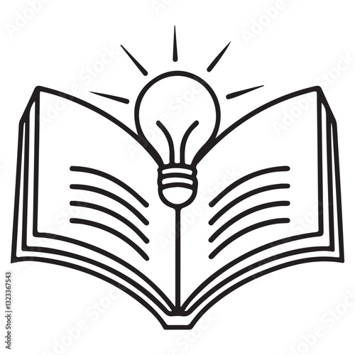 open book with knowledge lightbulb icon business concept