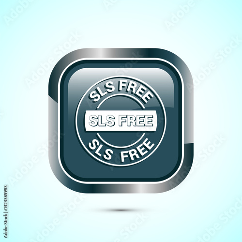 SLS free icon design illustration, SLS and SLES free label badge for web, Gray color square button design