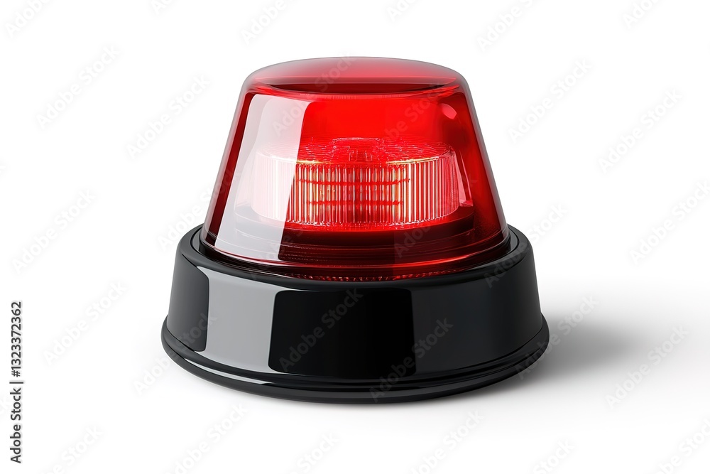 Realistic 3D Render of a Red Emergency Beacon Light Isolated on White Realistic 3D Render of a Red Emergency Beacon Light Isolated on White