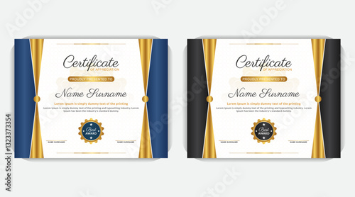 Creative background elegant award certificate, elegant certificate of appreciation template, certificate of recognition, Award design template
