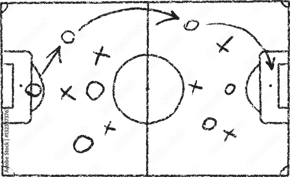  Tactic plan. Hand drawn vector strategy scheme sketch, isolated on free png background.