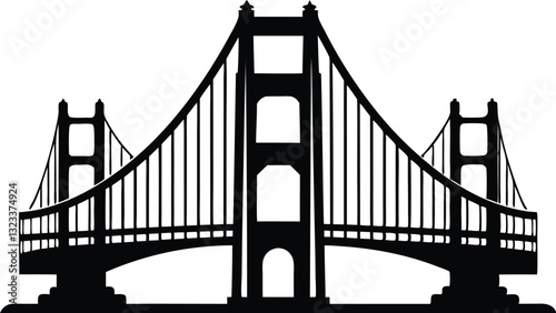 Golden gate bridge silhouette. bridge vector silhouette illustration