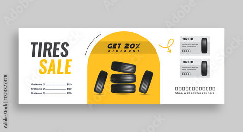 Tire shop facebook cover & Social media banner | Car service & auto repair promotion | Tire sales advertising template for automotive business