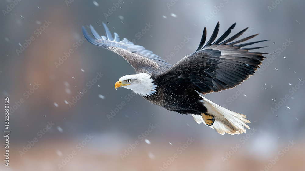 Fototapeta premium Majestic Eagle in the Sky – Ultra-Realistic, High-Resolution, Fine Details & Realistic Textures