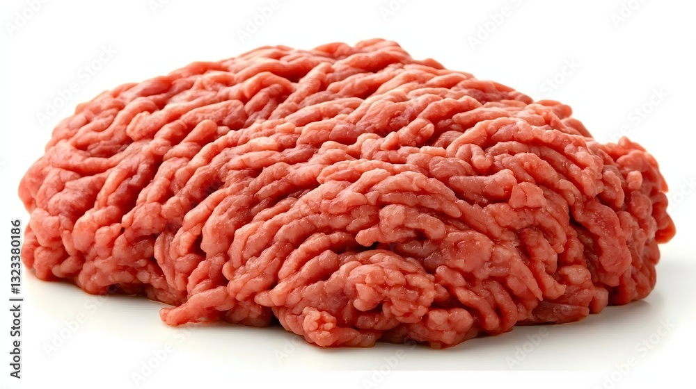 Raw Ground Beef Isolated on White Background Perfect for Culinary Preparation and Cooking Raw Ground Beef Isolated on White Background Perfect for Culinary Preparation and Cooking