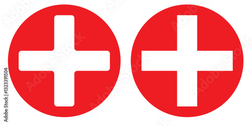 Hospital sign icons set. filled and line illustration . 1176