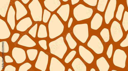 Simple flat illustration of giraffe skin pattern background. Generative ai