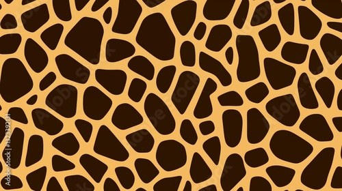 Simple flat illustration of giraffe skin pattern background. Generative ai