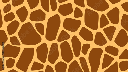 Simple flat illustration of giraffe skin pattern background. Generative ai