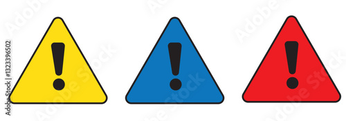 warning and attention icon. exclamation mark sign . 1176