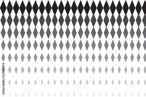 Geometric pattern of black diamonds on a white background. Seamless in one direction.  1176