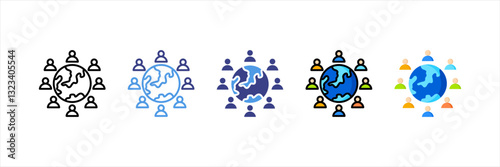 Population Multi Style Icon Set