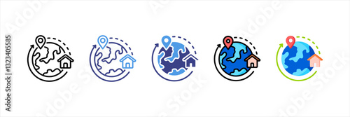 Expatriate Multi Style Icon Set
