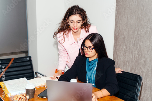 Junior executives working at their desk