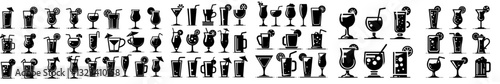 Vector of a collection of drinking glass silhouettes