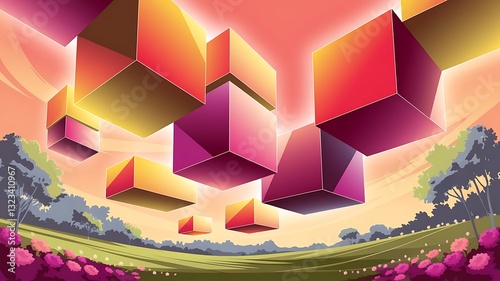 Illuminated colorful blocs