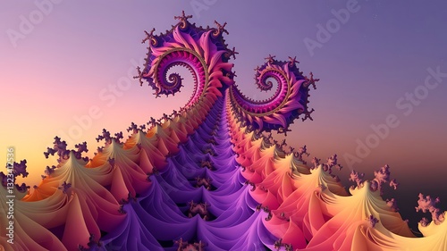 Colorful 3d rendered fractal design