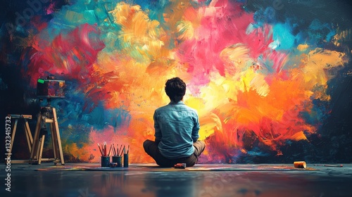 Out of creativity illustration, colorful 