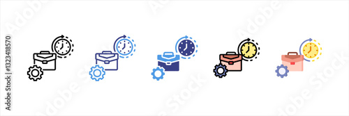 Foto Part Time Multi Style Icon Set