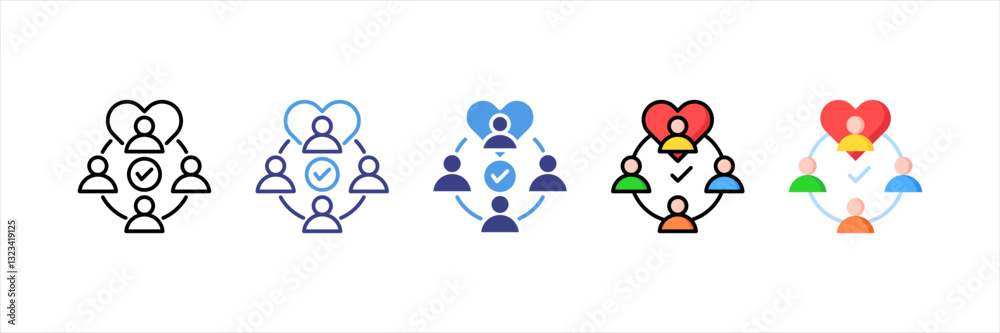 Non Profit Organization Multi Style Icon Set Non Profit Organization Multi Style Icon Set